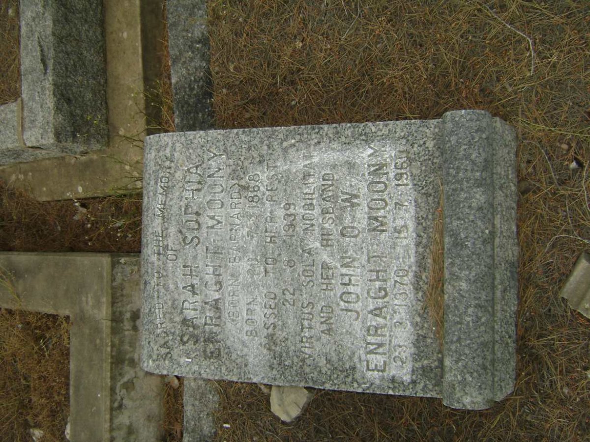 MOONY John O.W., Enraght 1870-1960 &amp; Sarah Sophia BARNARD 1868-1939