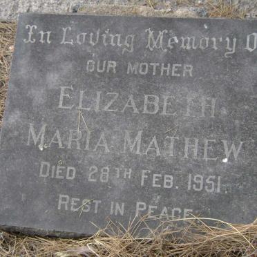 MATHEW Elizabeth Maria -1951