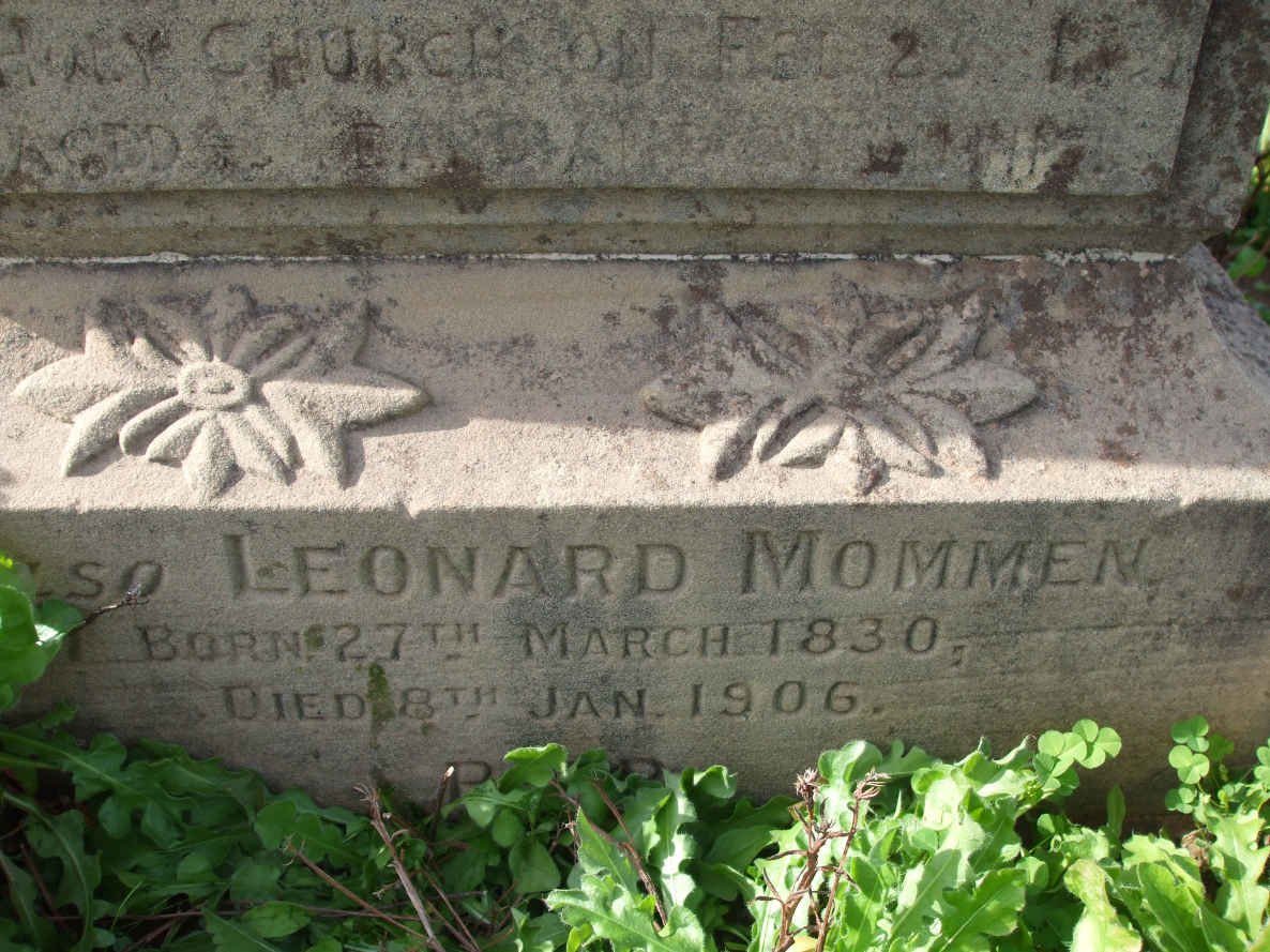 MOMMEN Leonard 1830-1906 &amp; Mary Jane TWIGG  -1891
