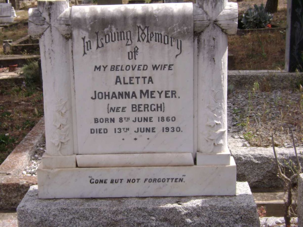 MEYER Aletta Johanna nee BERGH 1860-1930