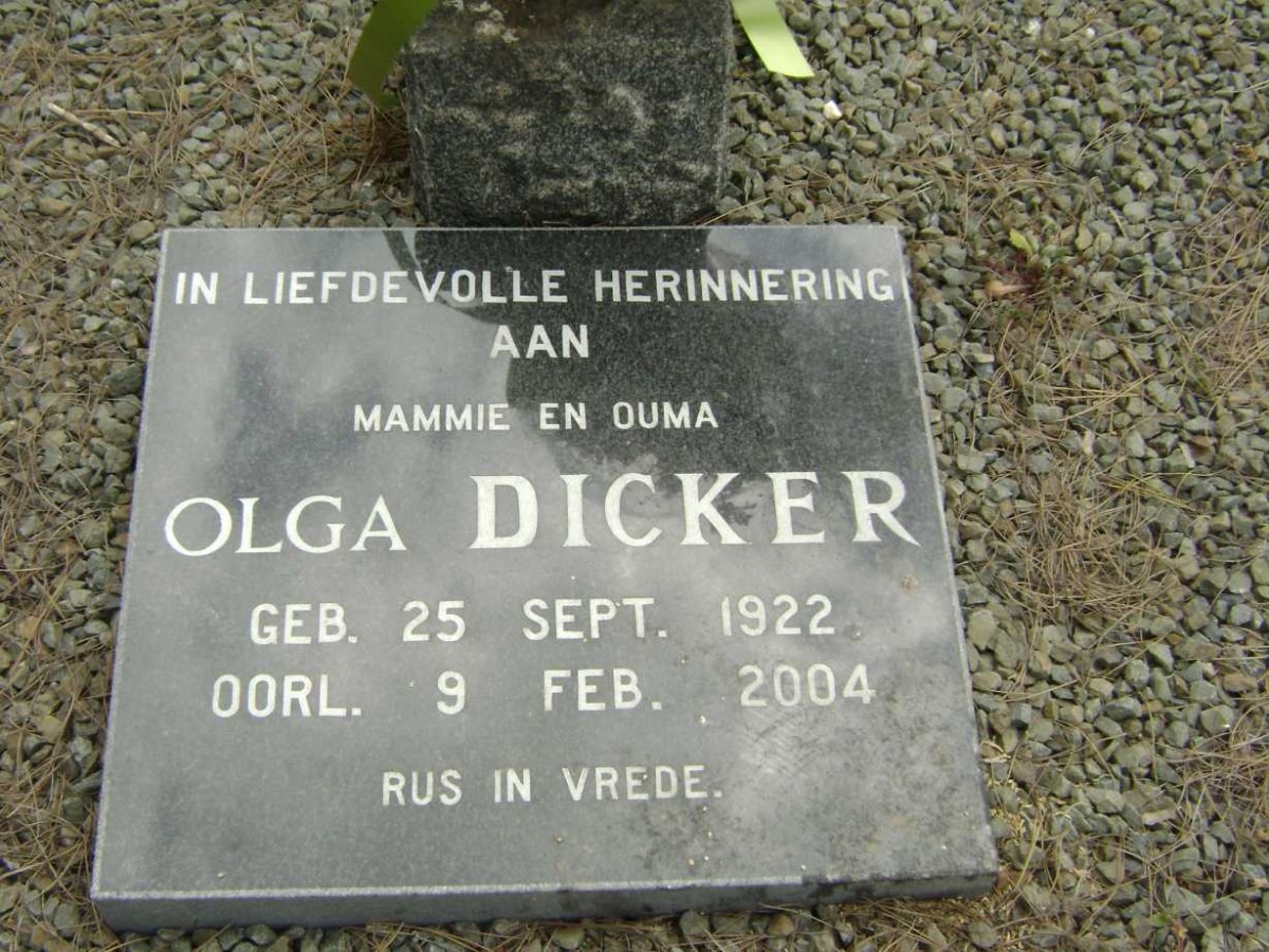 DICKER Olga 1922-2004