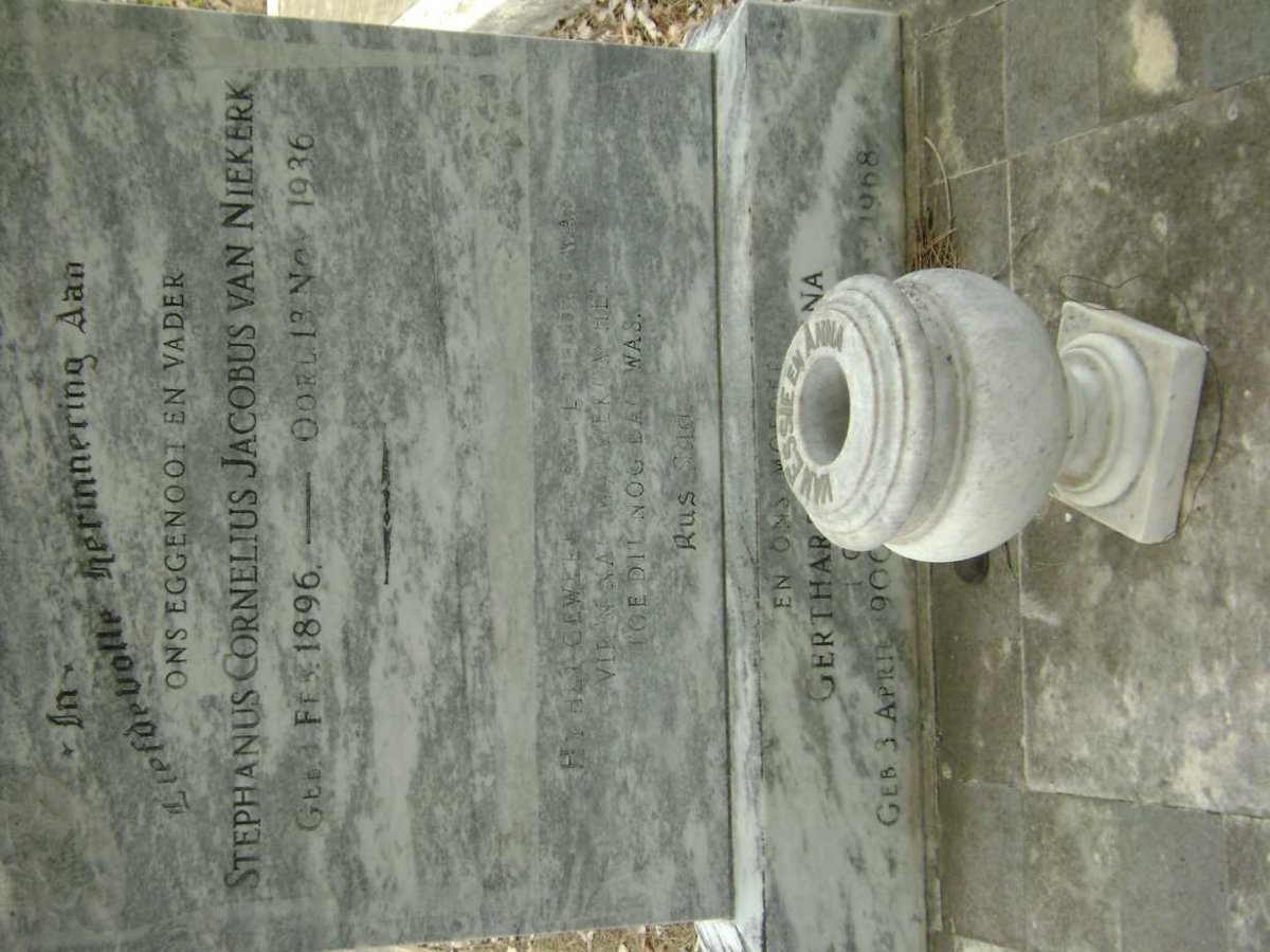 NIEKERK Stephanus Cornelius Jacobus, van 1896-1936 &amp; Gertharda Johanna BRITZ 1900-1968