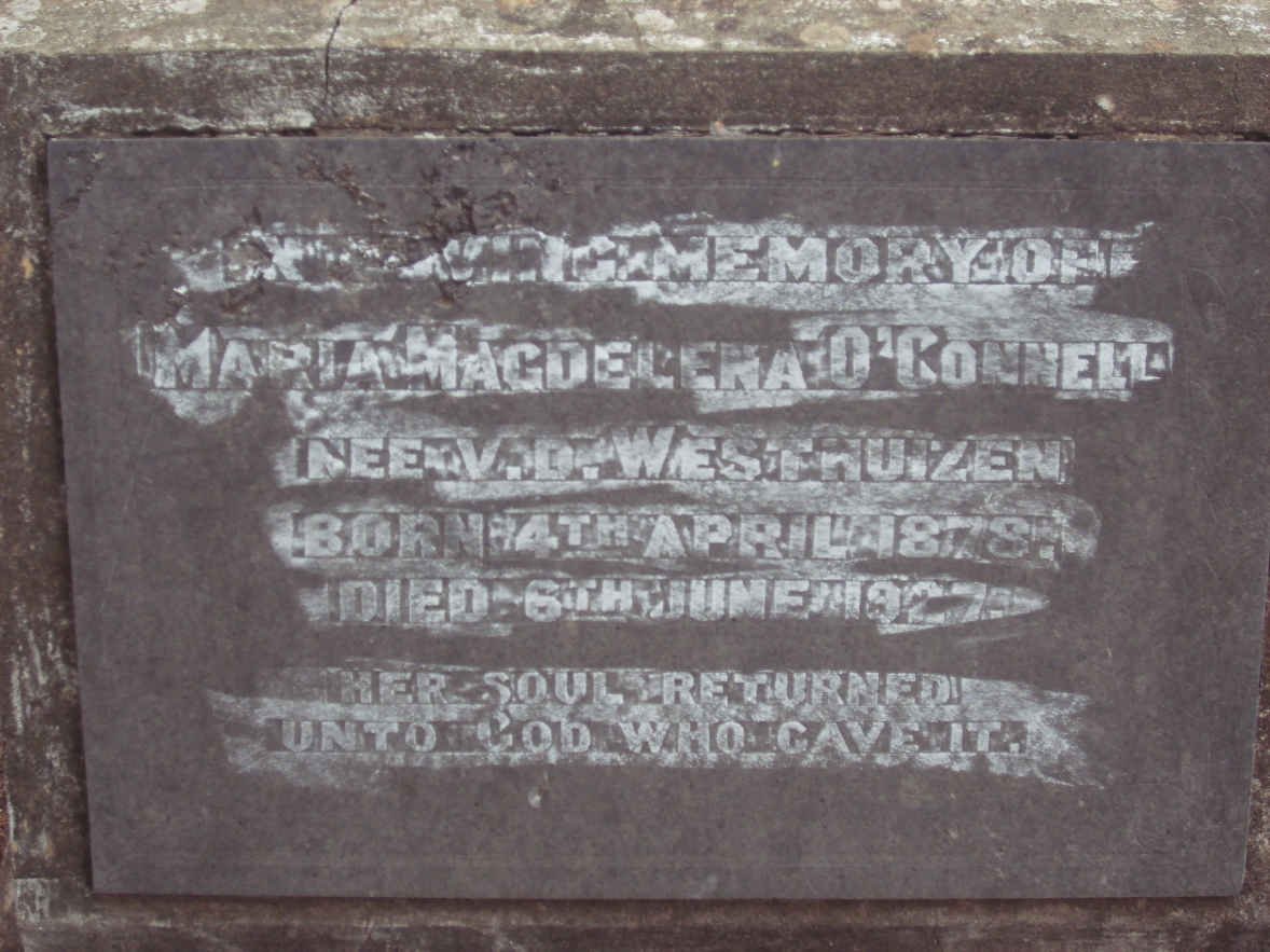 O'CONNELL Maria Magdelena nee v.d. WESTHUIZEN 1878-1927