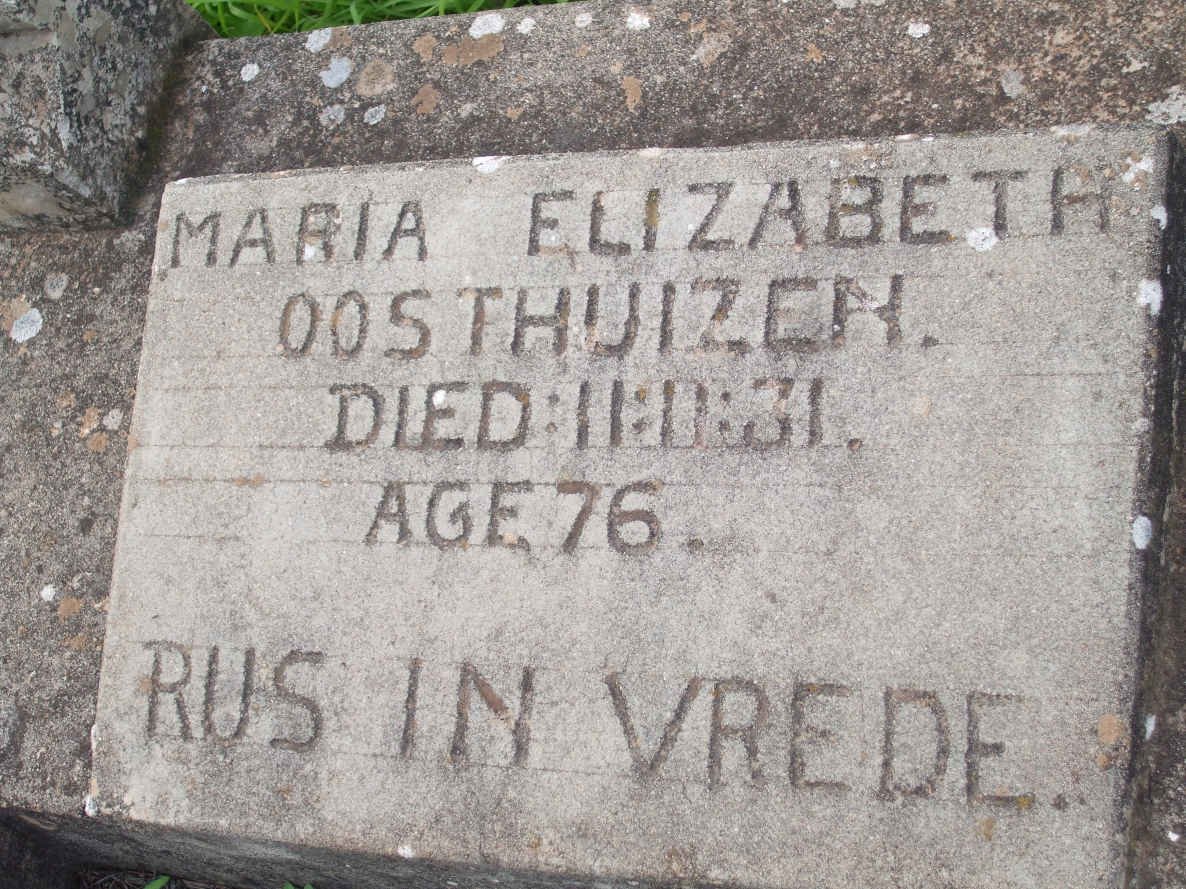OOSTHUIZEN Maria Elizabeth  -1931 