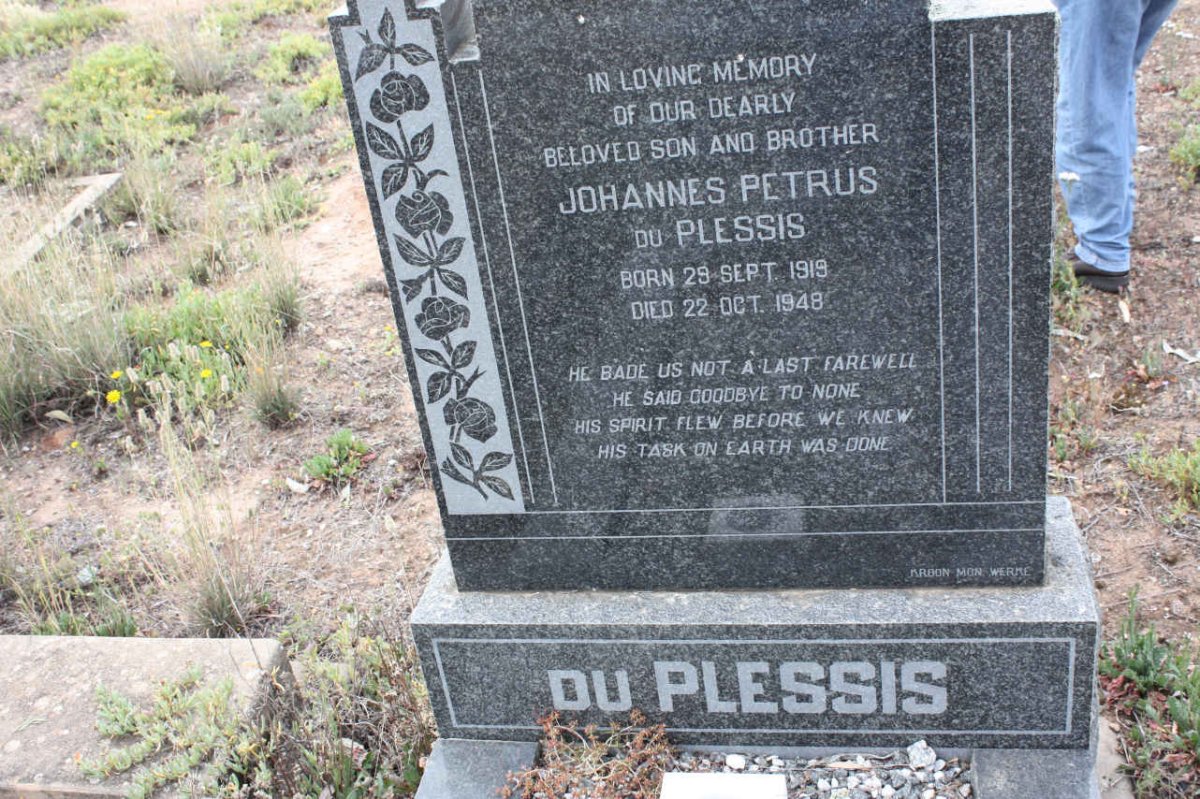 PLESSIS Johannes Petrus, du 1919-1948