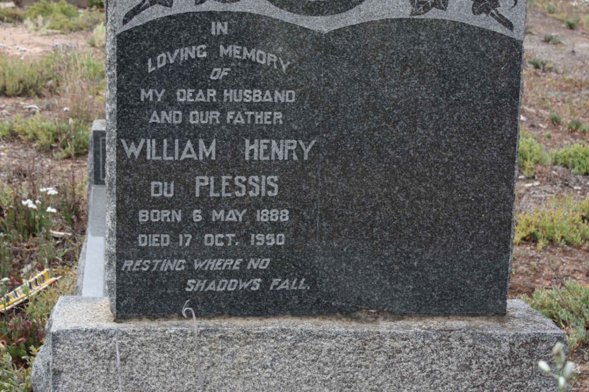 PLESSIS William Henry, du 1888-1950