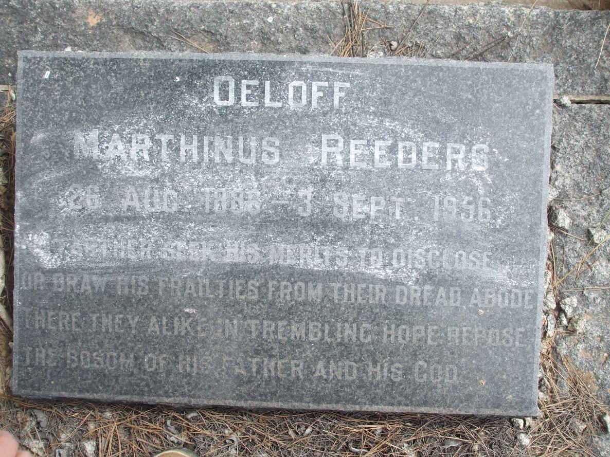 REEDERS Oeloff Marthinus 1886-1956