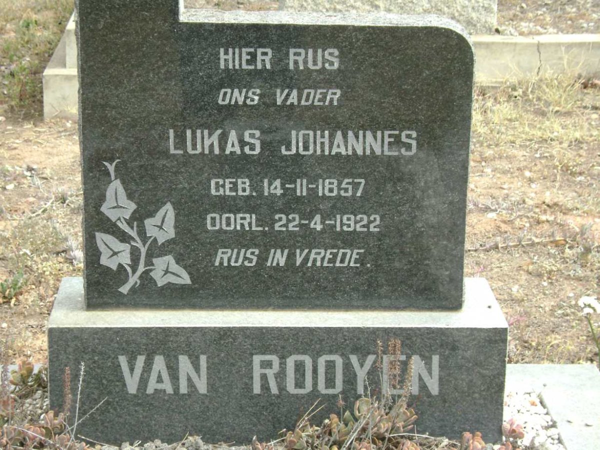 ROOYEN Lukas Johannes, van 1857-1922