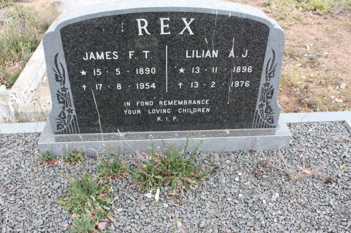 REX James F.T. 1890-1954 &amp; Lilian A.J. 1896-1976