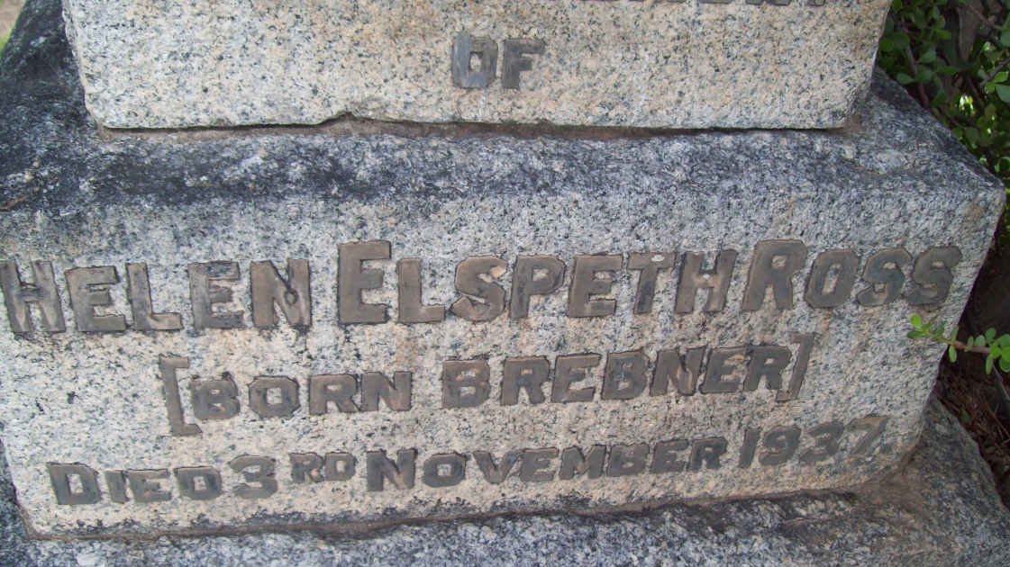 ROSS Helen Elspeth nee BREBNER  -1937