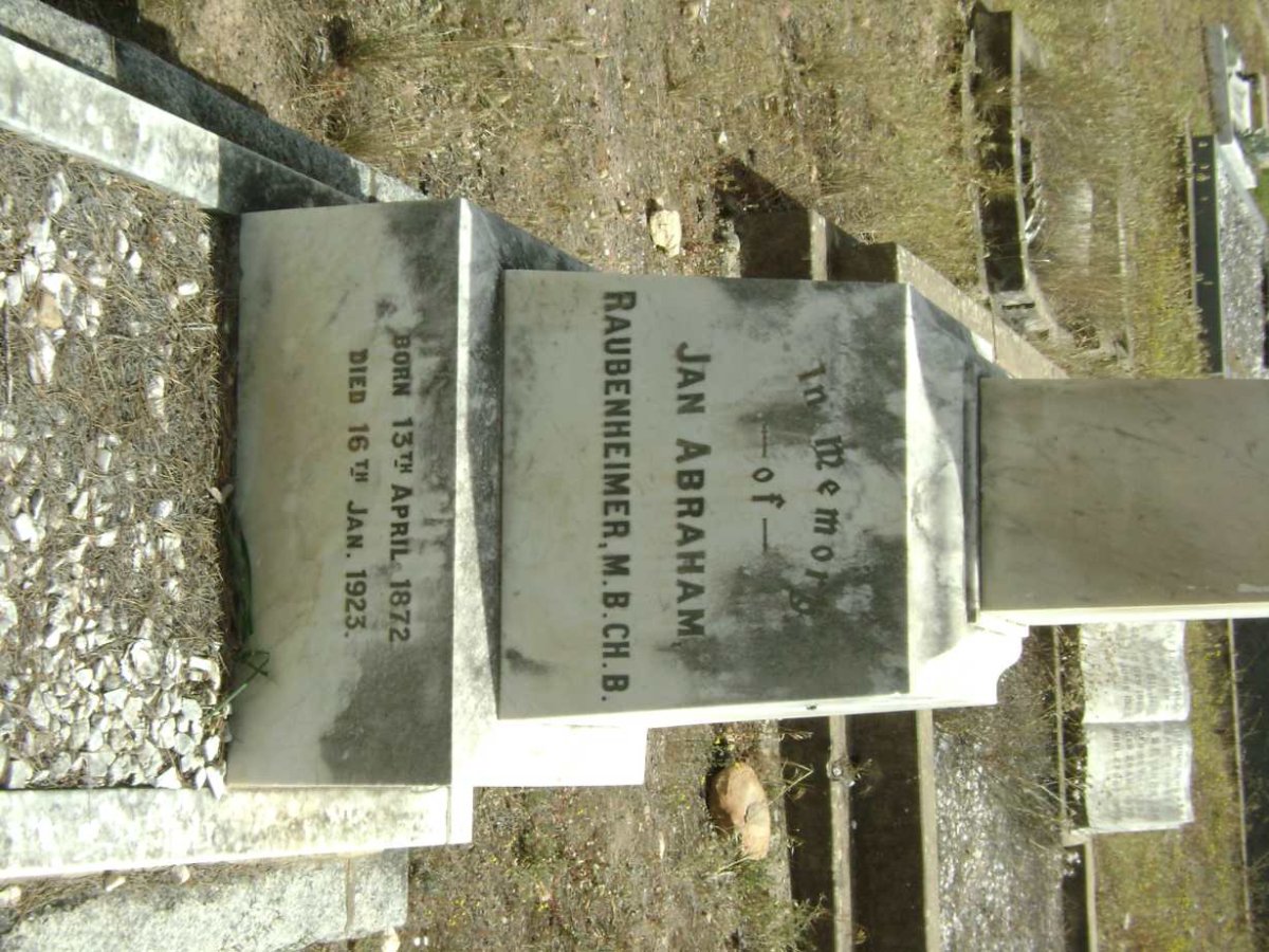 RAUBENHEIMER Jan Abraham 1872-1923