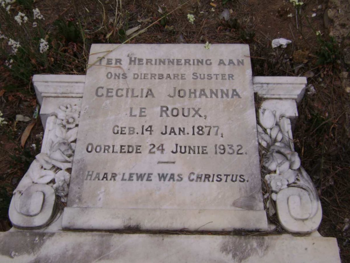 ROUX Cecilia Johanna, le 1877-1932