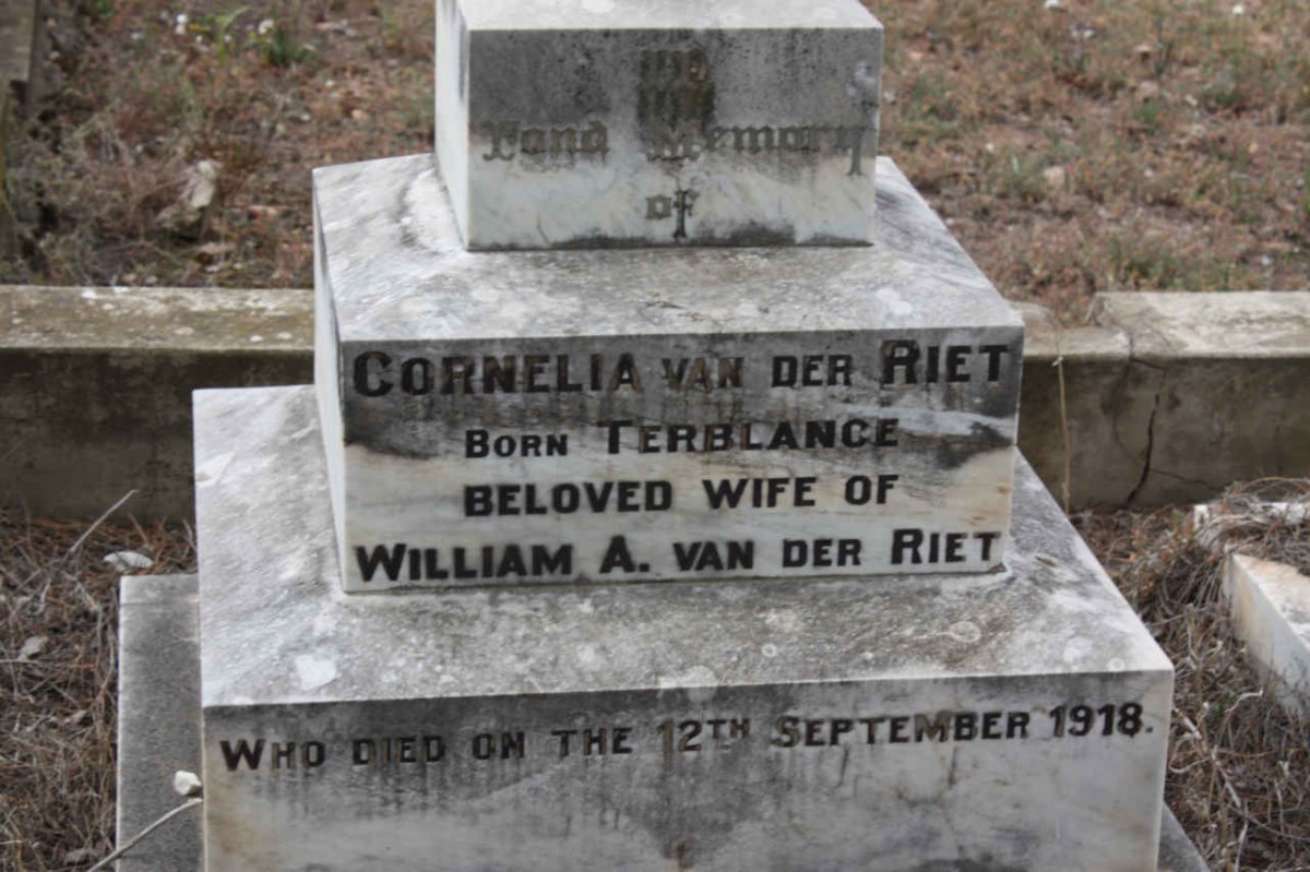 RIET Cornelia, van der nee TERBLANCE -1918