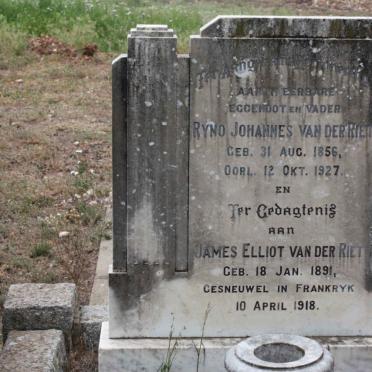 RIET Ryno Johannes, van der 1856-1927 :: VAN DER RIET James Elliot 1891-1918