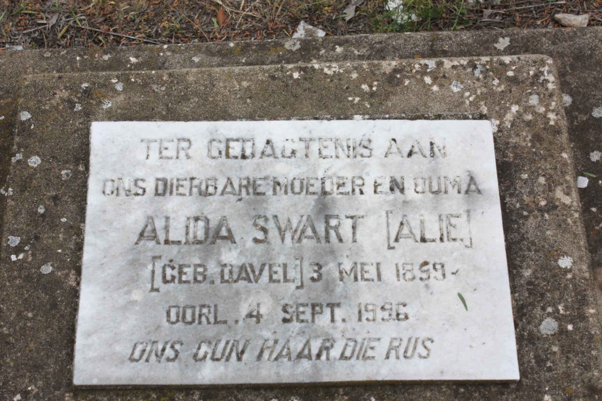 SWART Alida nee DAVEL 1899-1996