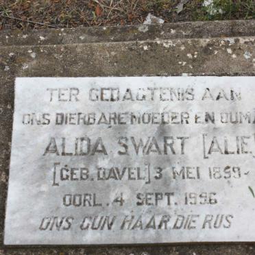 SWART Alida nee DAVEL 1899-1996