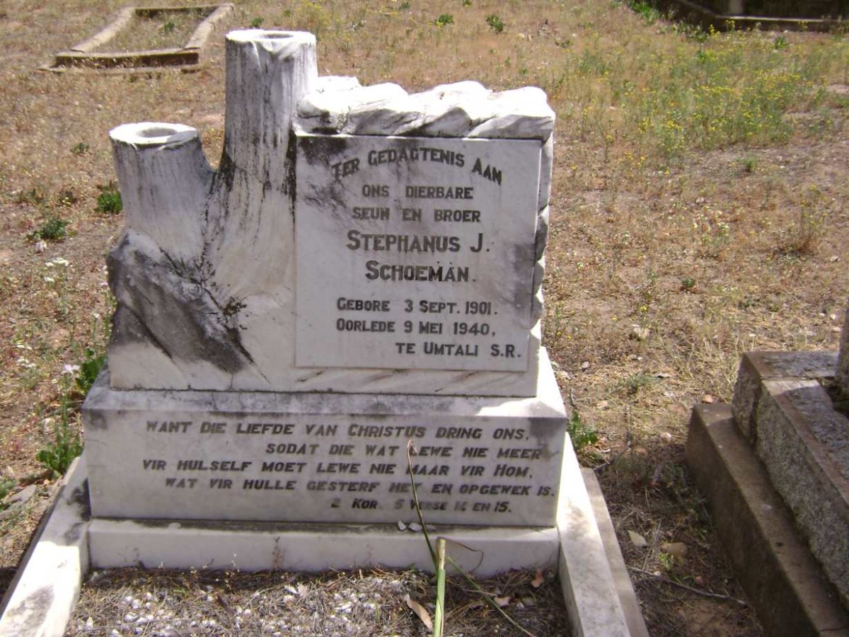 SCHOEMAN Stephanus J. 1901-1940