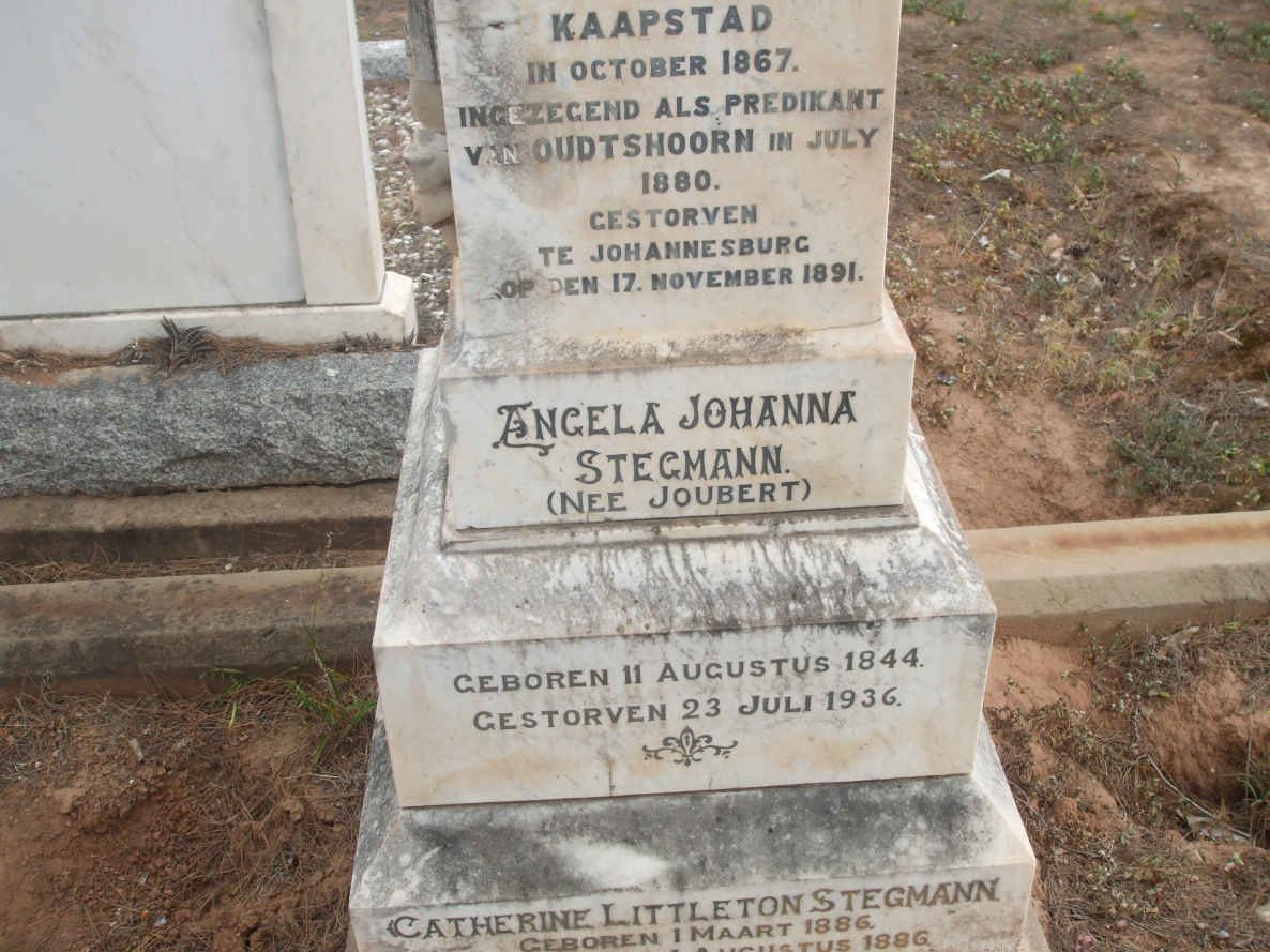 STEGMANN Angela Johanna nee JOUBERT 1844-1936