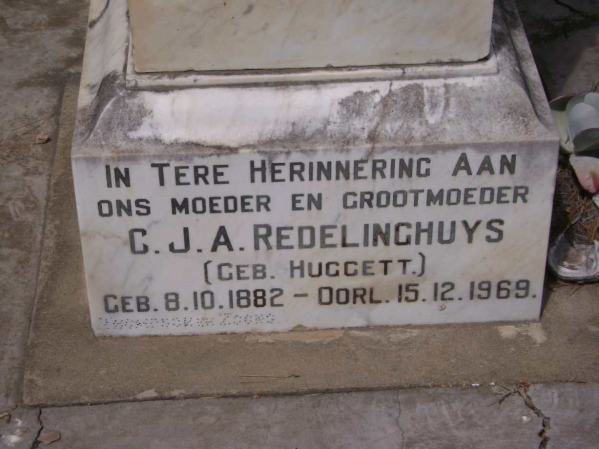 REDELINGHUYS C.J.A. nee HUGGETT 1882-1969