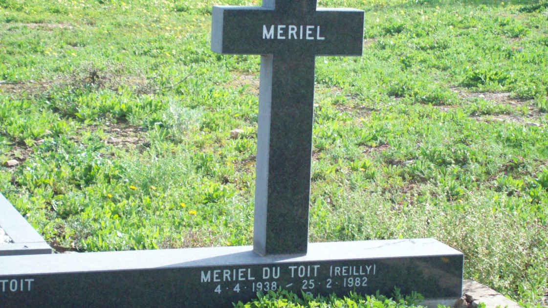 TOIT Meriel, du nee REILLY 1938-1982