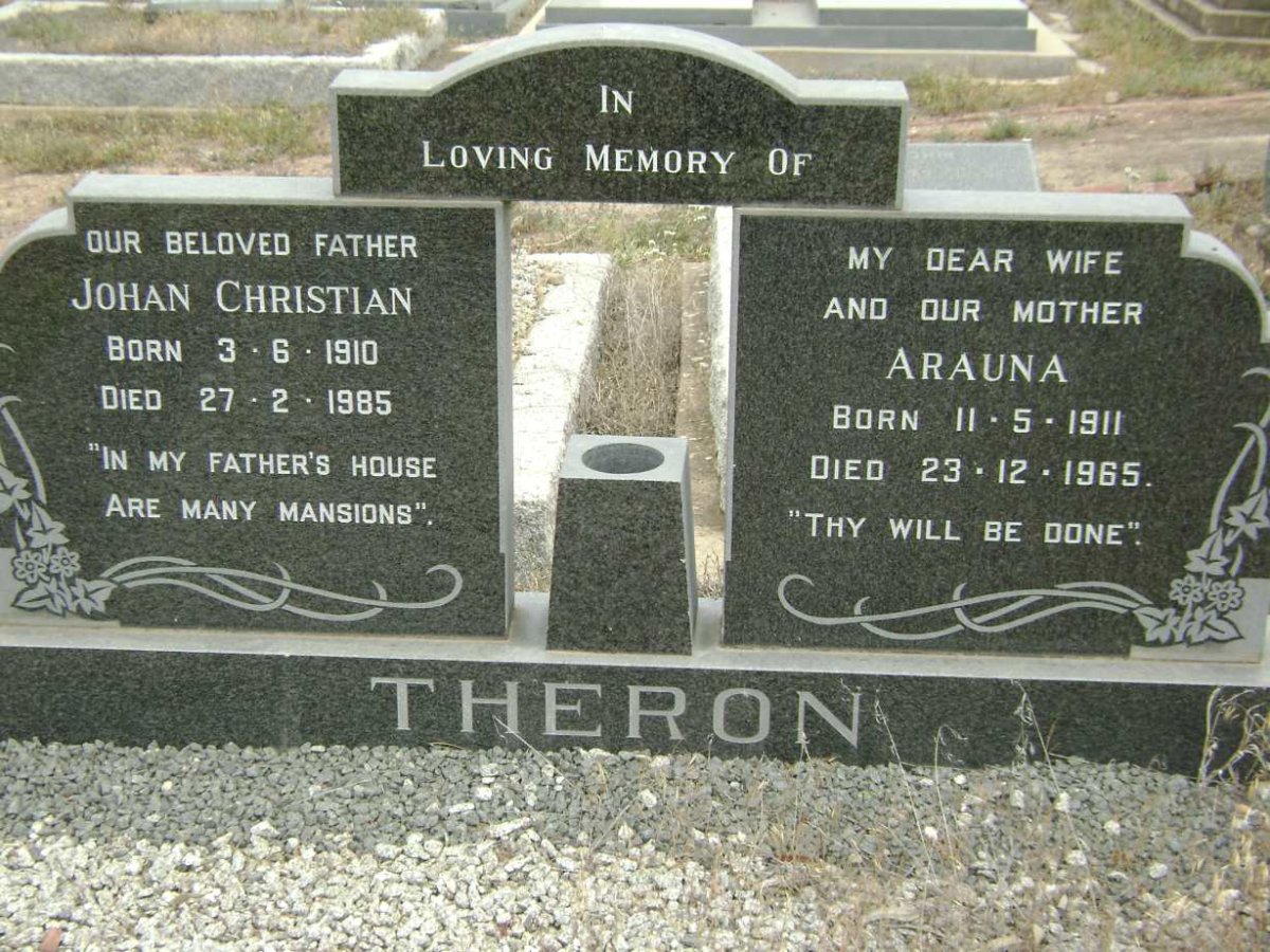 THERON Johan Christian 1910-1985 &amp; Arauna 1911-1965