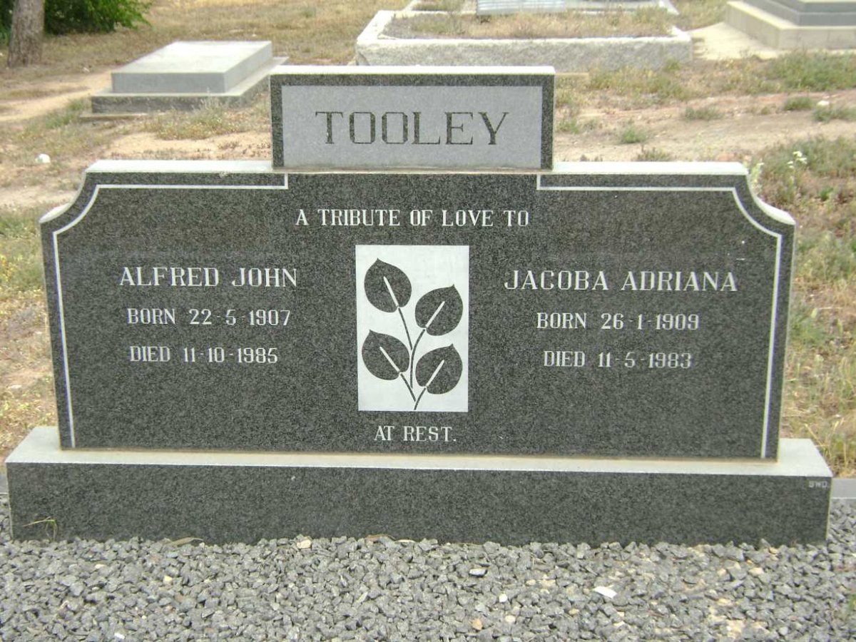 TOOLEY Alfred John 1907-1985 &amp; Jacoba Adriana 1909-1983