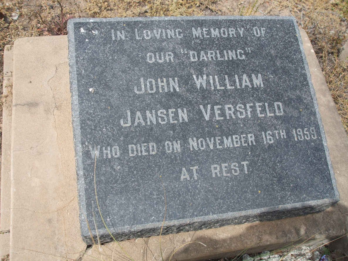 VERSFELD John William Jansen -1959