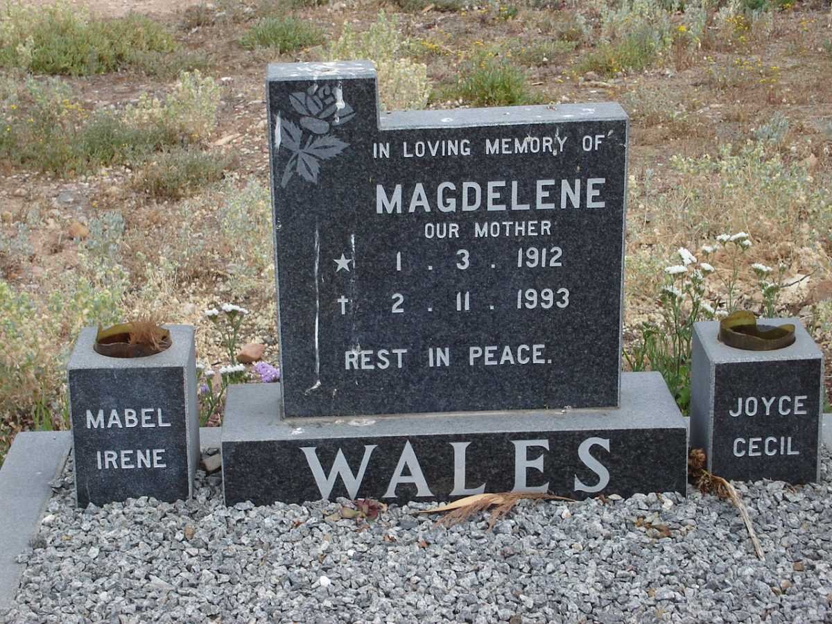 WALES Magdelene 1912-1993