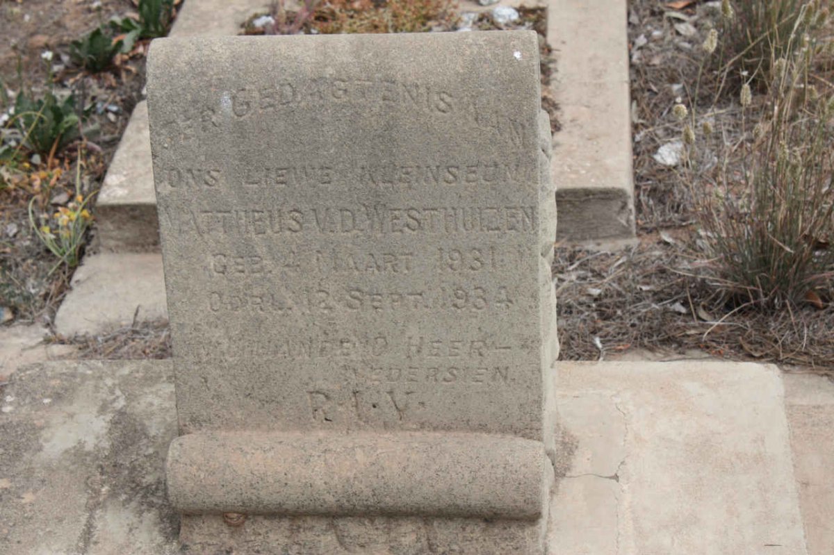 WESTHUIZEN Mattheus, van der 1931-1934