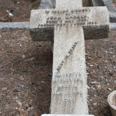 WARREN John 1853-1935 &amp; Elisabeth Robertson -1943