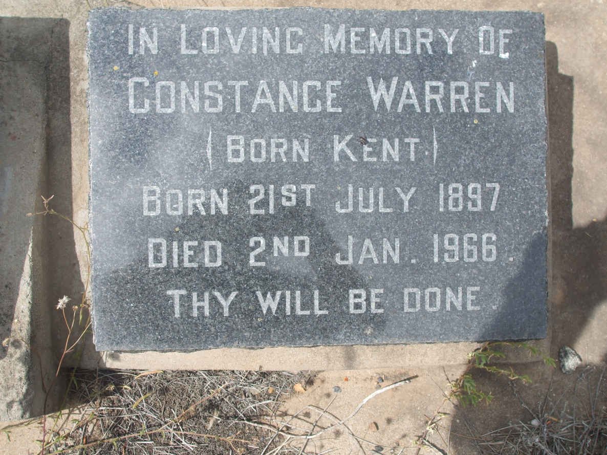WARREN Constance nee KENT 1897-1966