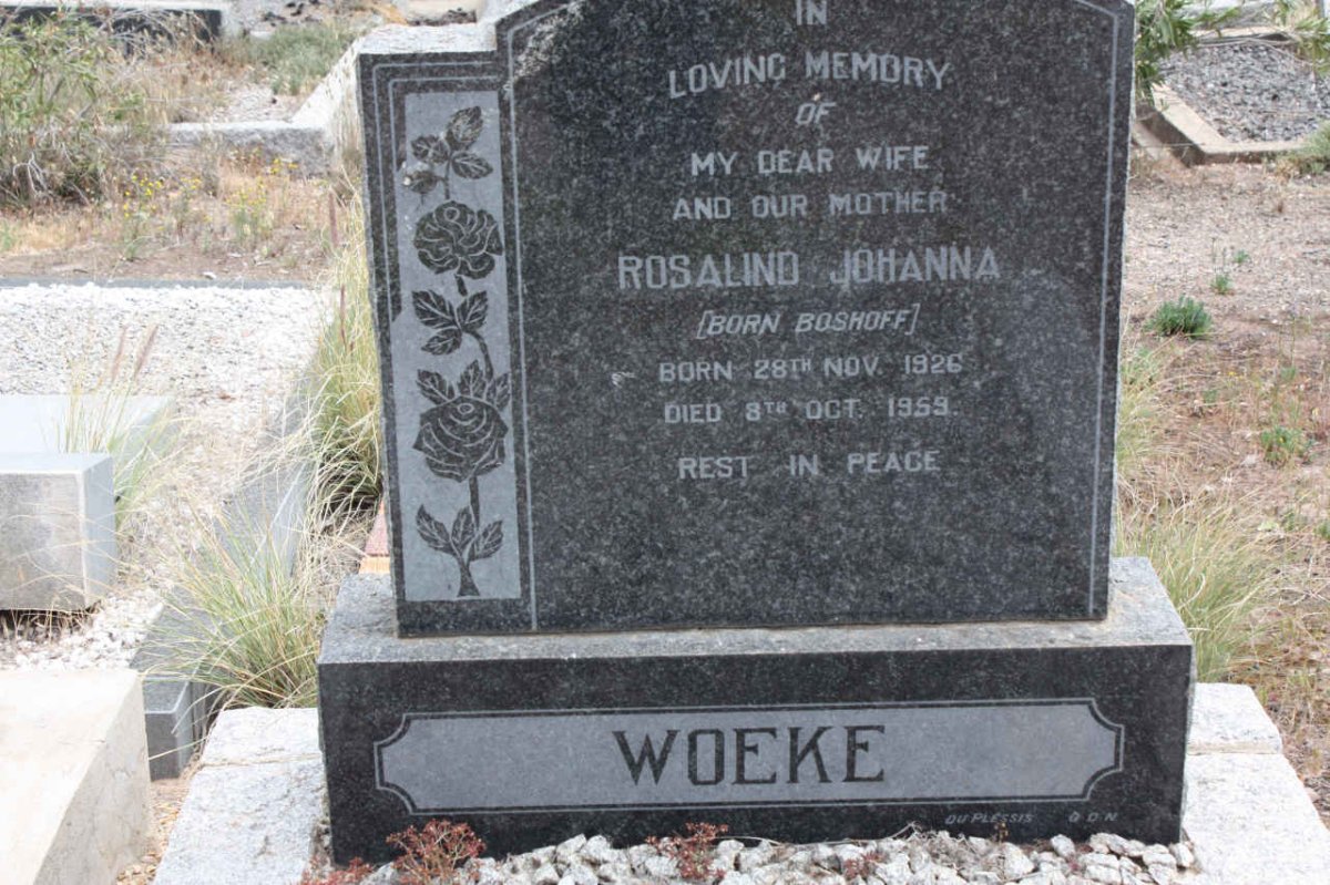 WOEKE Rosalind Johanna nee BOSHOFF 1926-1959