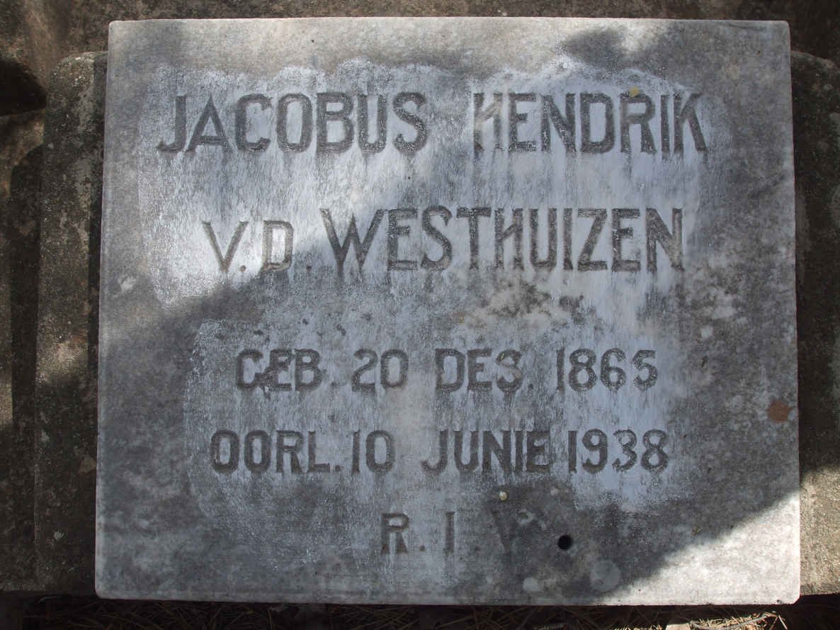 WESTHUIZEN Jacobus Hendrik, van der 1865-1938