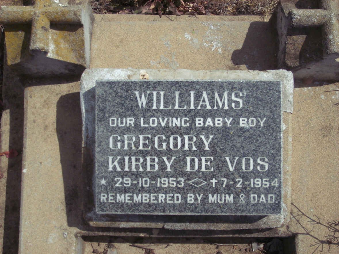 WILLIAMS Gregory Kerby de Vos 1953-1954