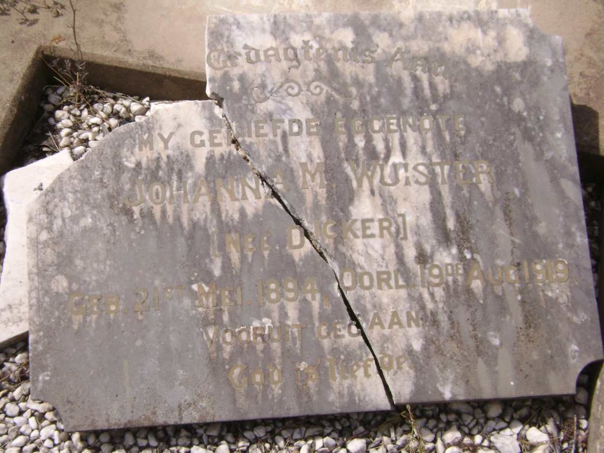WUISTER Johanna M.nee DICKER 1894-1919
