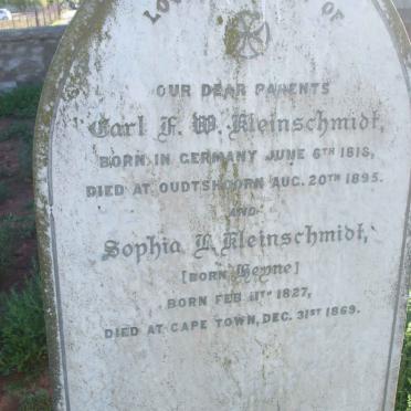 KLEINSCHMIDT Carl F.W. 1818-1895 &amp; Sophia L. HEYNE 1827-1869
