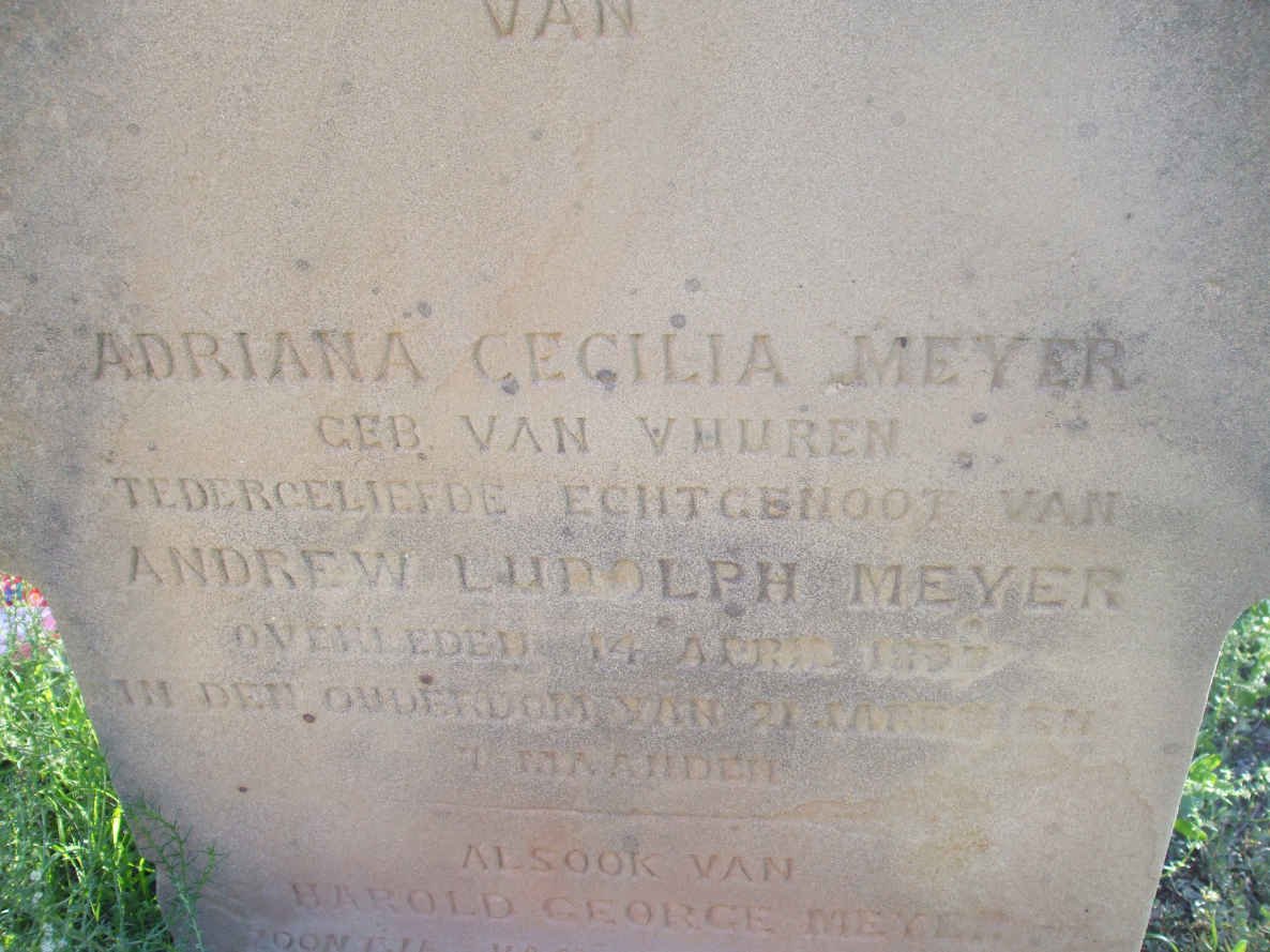 MEYER Adriana Cecilia nee VAN VUUREN -?