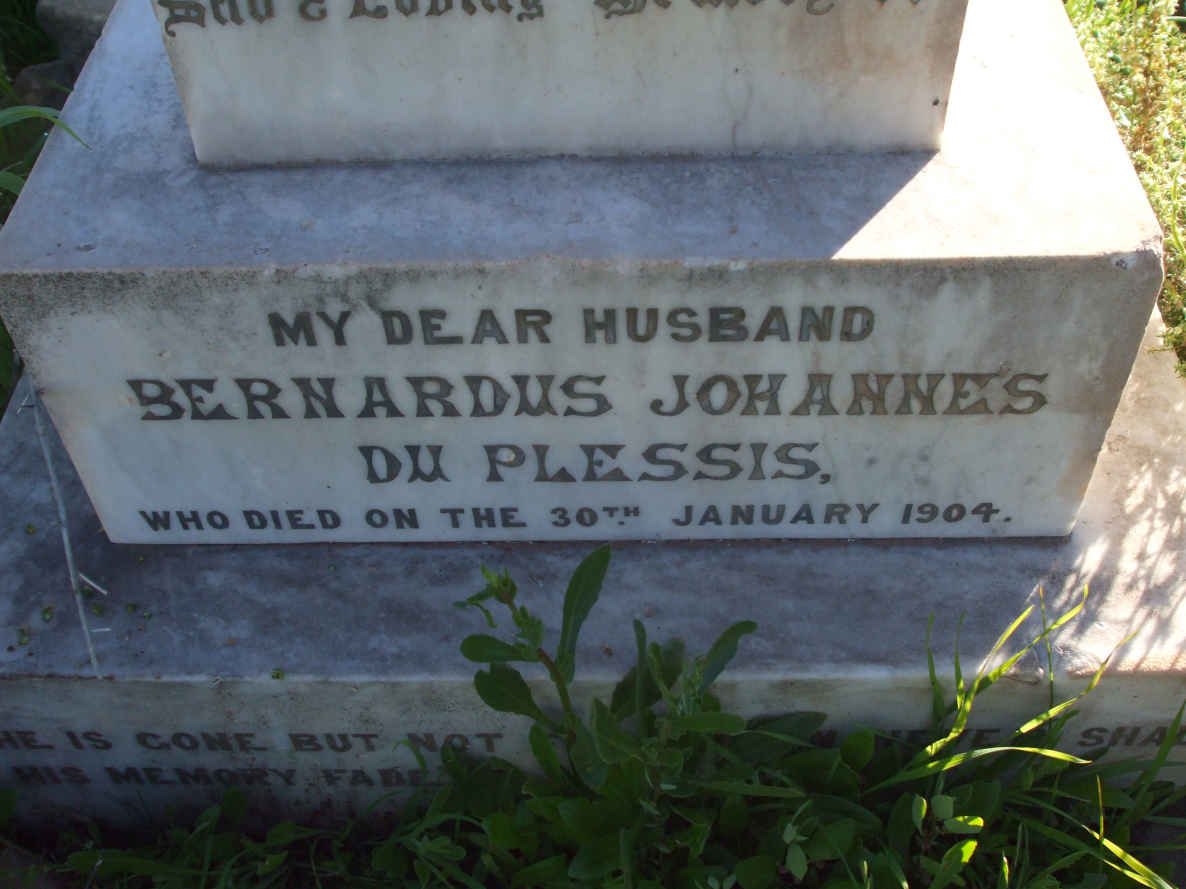 PLESSIS Bernardus Johannes, du  -1904
