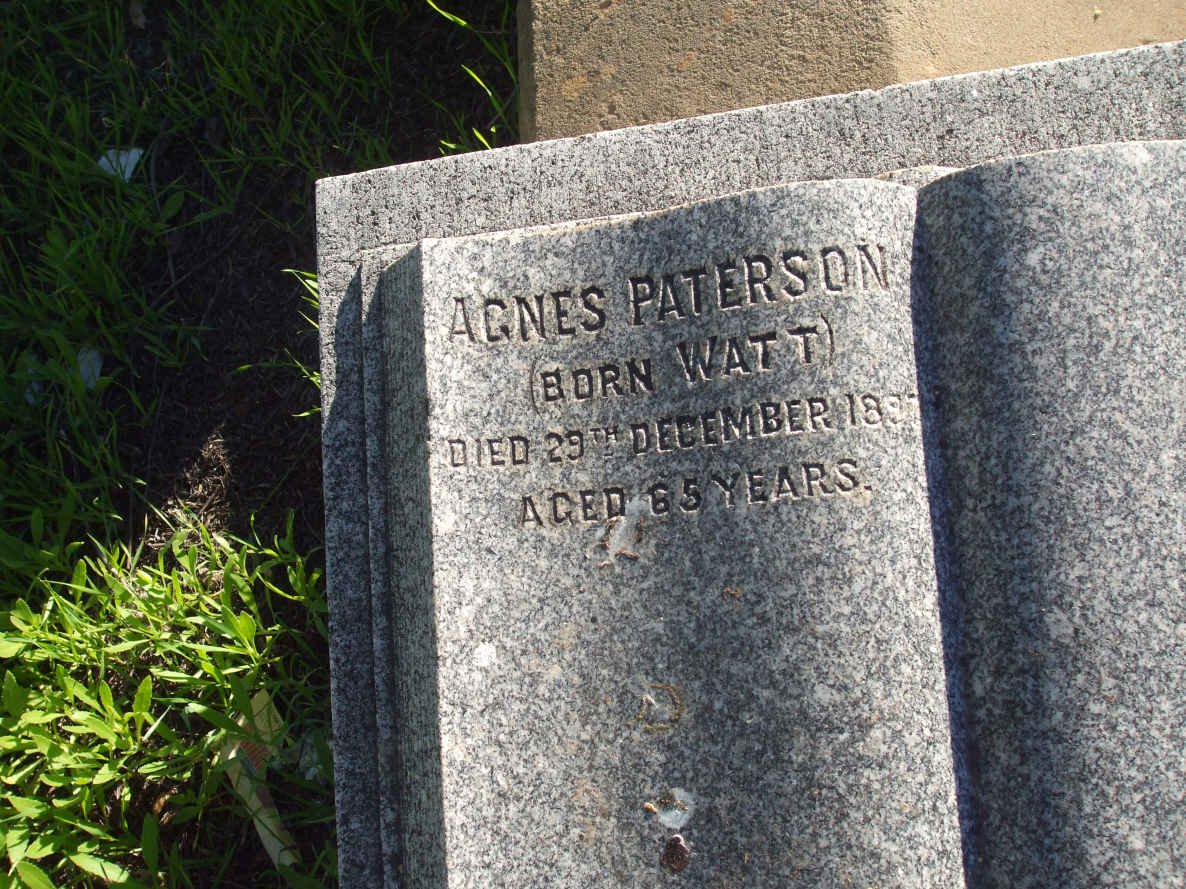 PATERSON Agnes nee WATT   -1897 