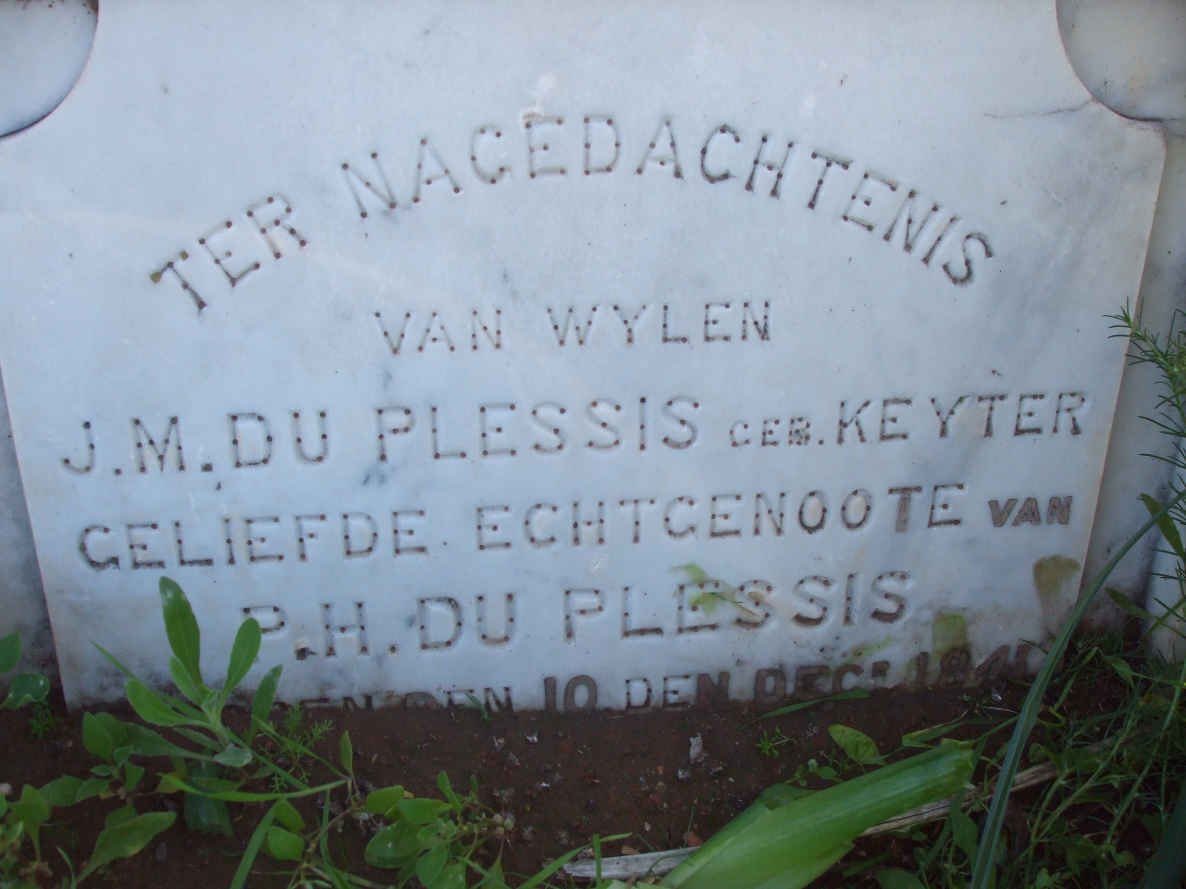 PLESSIS J.M., du nee KEYTER   -194?