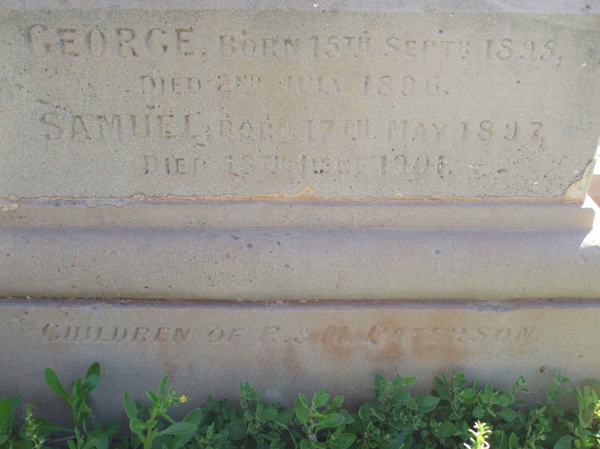 PATERSON George 1895-1896 :: PATERSON Samuel 1897-1901
