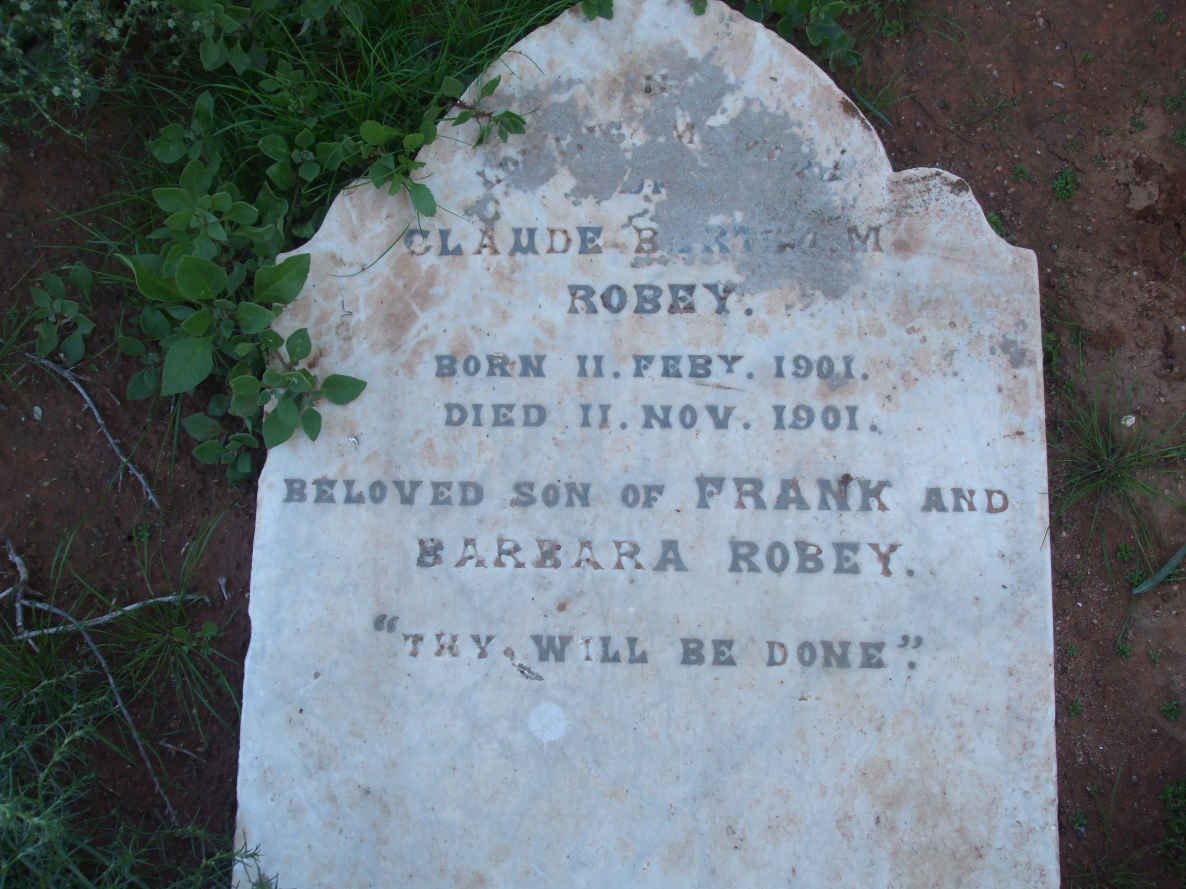 ROBEY Claude Bertram 1901-1901