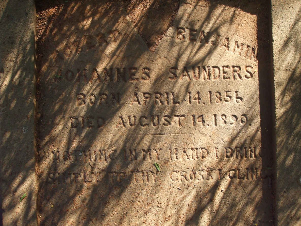 SAUNDERS Robert Benjamin Johannes 1855-1890