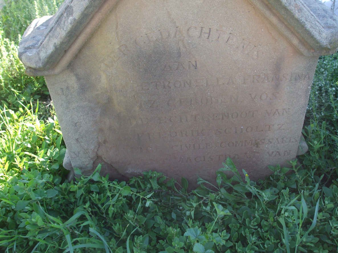 SCHOLTZ Justina Petronella Francina nee VOS   -1870