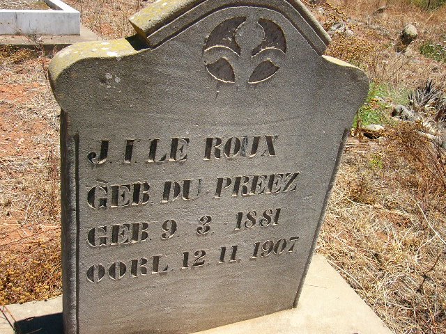 ROUX J.I., le nee DU PREEZ 1881-1907