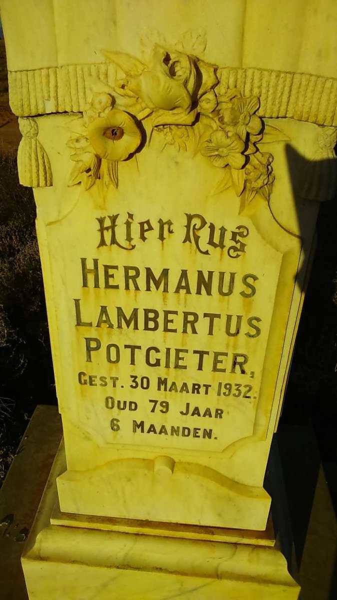 POTGIETER Hermanus Lambertus -1932 &amp; Petronella M. FERREIRA 1876-1932