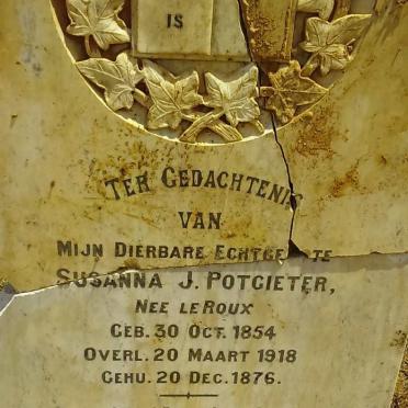 POTGIETER Susanna J. nee LE ROUX 1854-1918