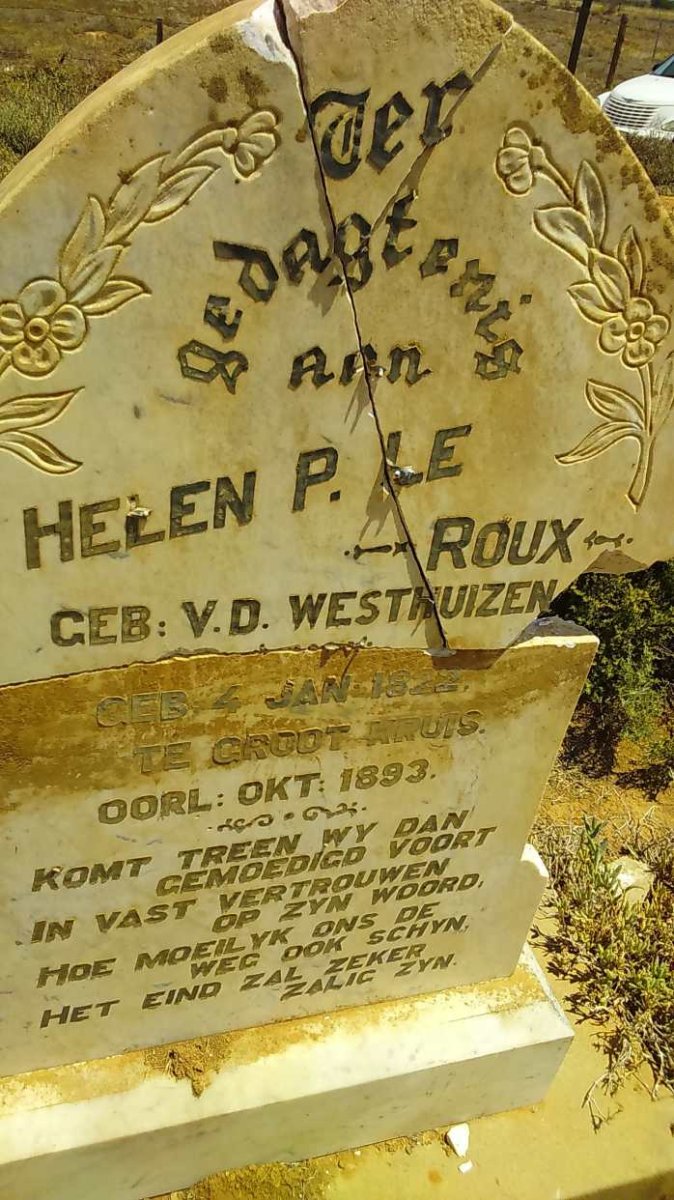 ROUX Helen P., le nee V.D. WESTHUIZEN 1822-1893