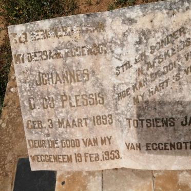 PLESSIS Johannes G., du 1893-1953