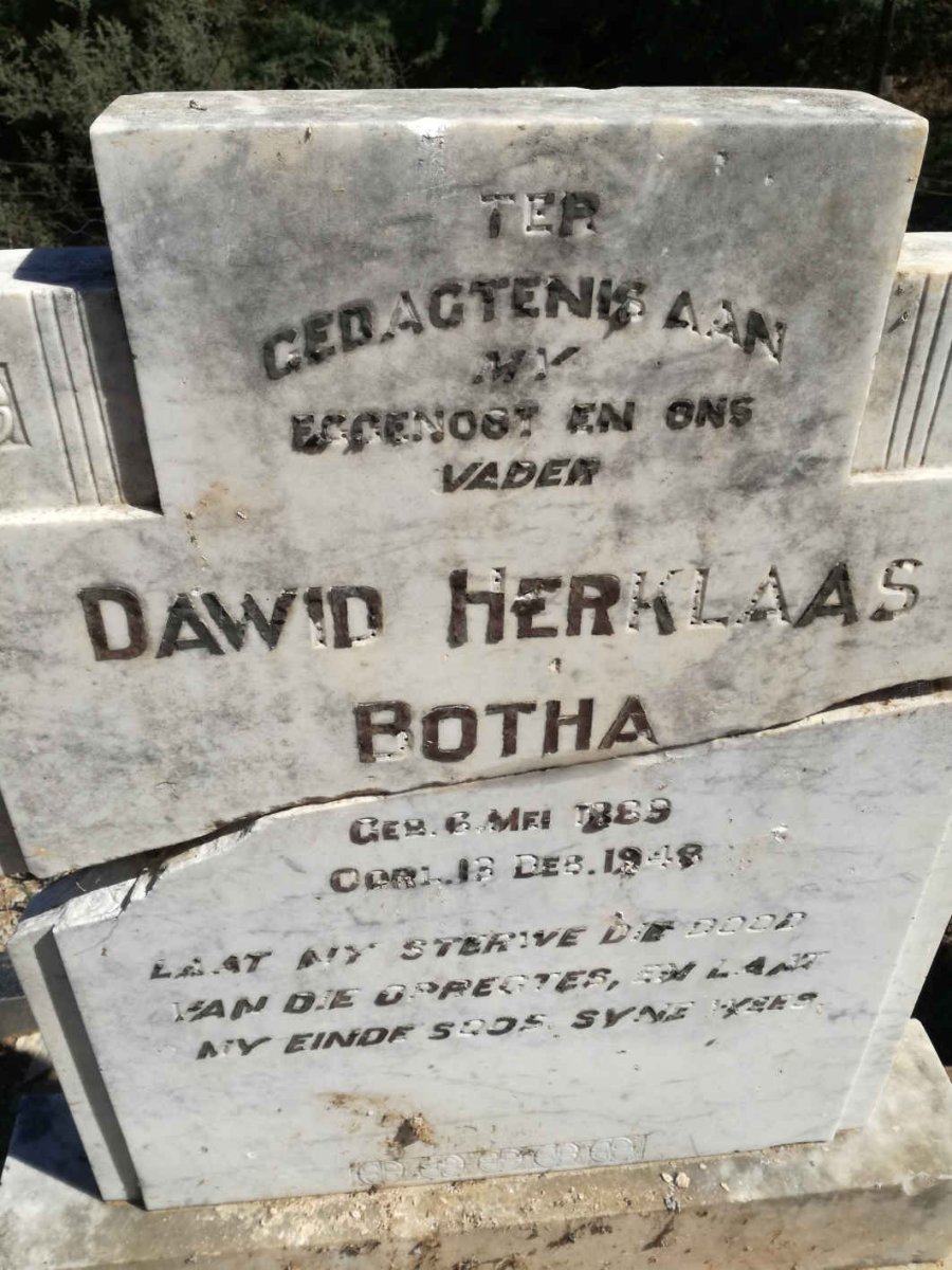 BOTHA Dawid Herklaas 1889-1948